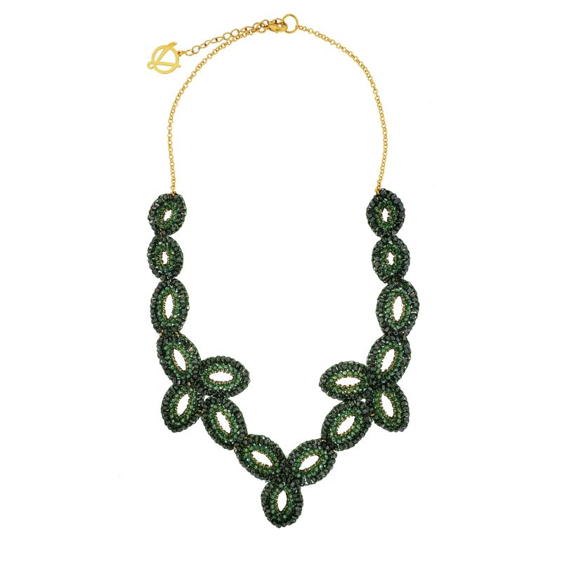 Dark Green Lyra Handmade Necklace image