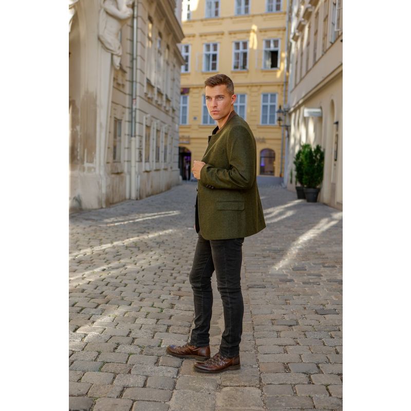 Edward - Classic Austrian Jacket In Olive - Blue image