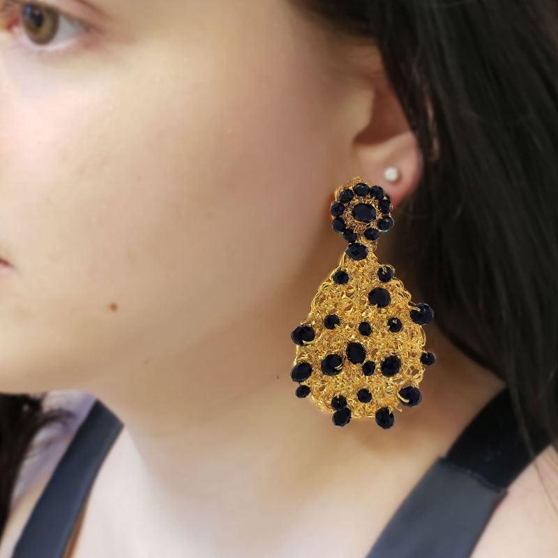 Black & Gold Aurora Handmade Earrings image