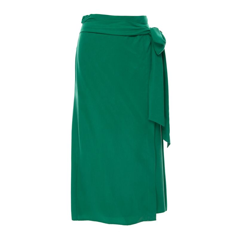 Side Over Side Green Tencel Skirt image