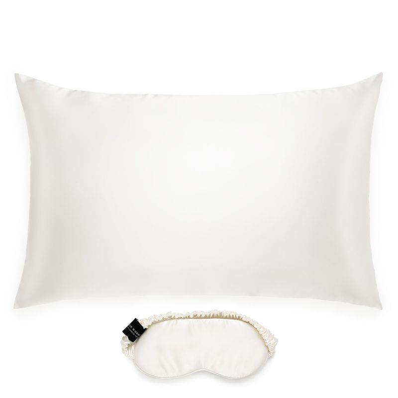 Mulberry Silk Pillowcase & Eye Mask Set - Ivory Queen image