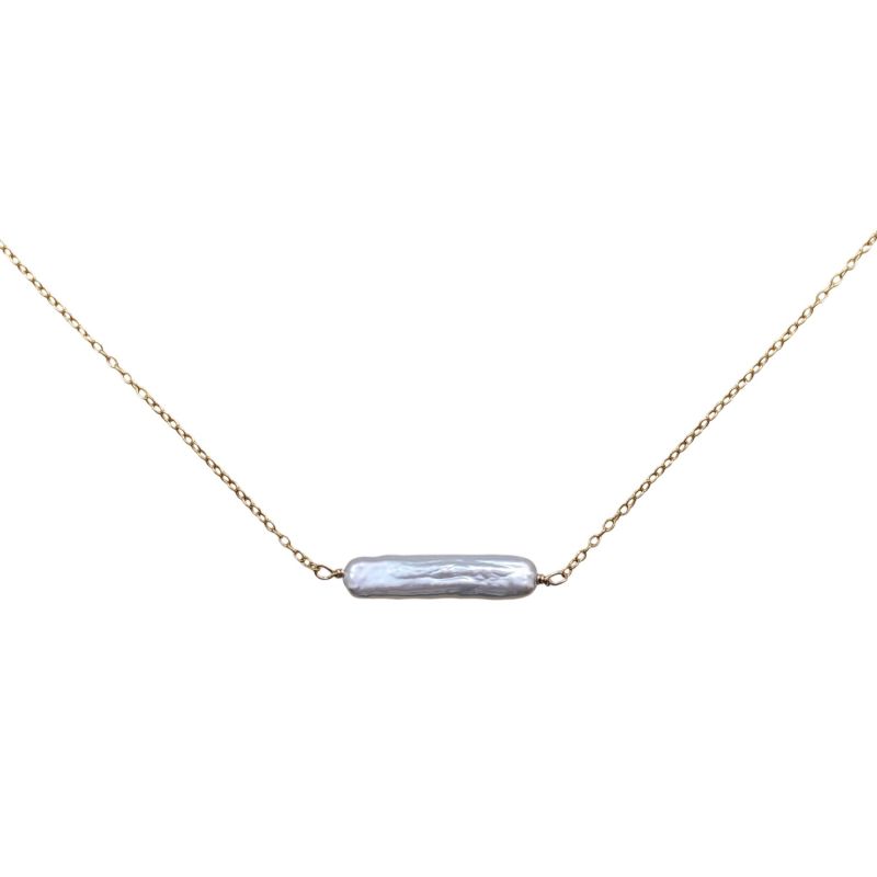 Esme Baroque Pearl Bar Gold Filled Necklace image