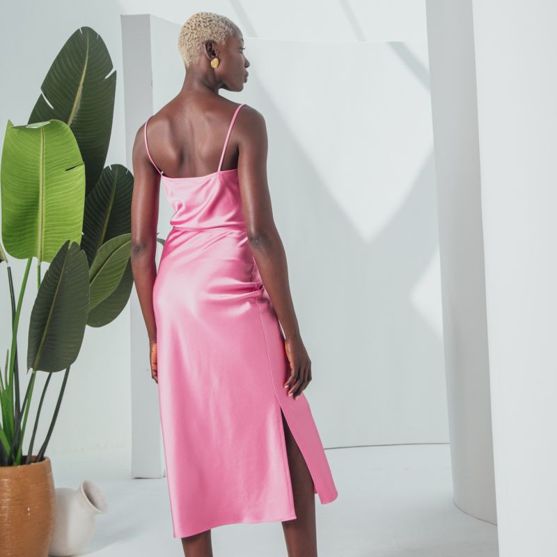Blush silk midi skirt hotsell