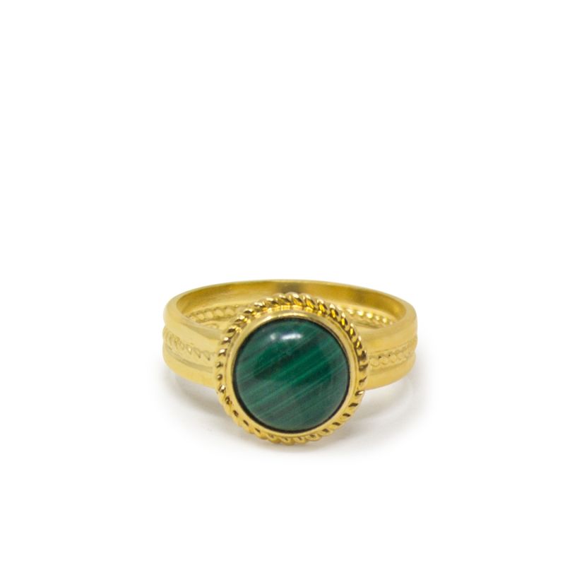 Fascetta Gold-Plated Mini Malachite Ring image