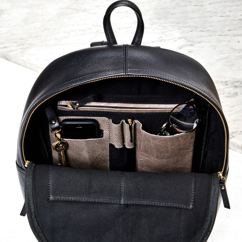 Luxe Black Leather Backpack image