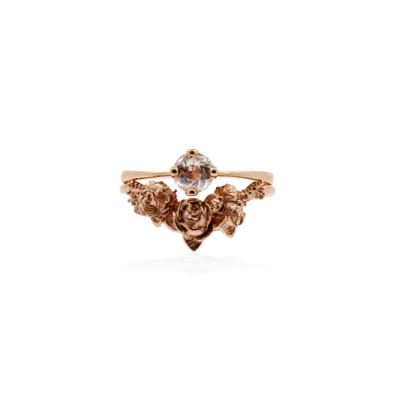 Morganite Petal Ring - 9ct Solid Rose Gold image