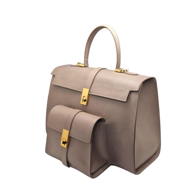 Ethereal Double Dose Bag In Saffiano Calf Leather - Grey image