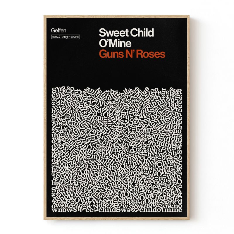 Sweet Child O' Mine - Guns N' Roses - Song Lyric Print - A3 image