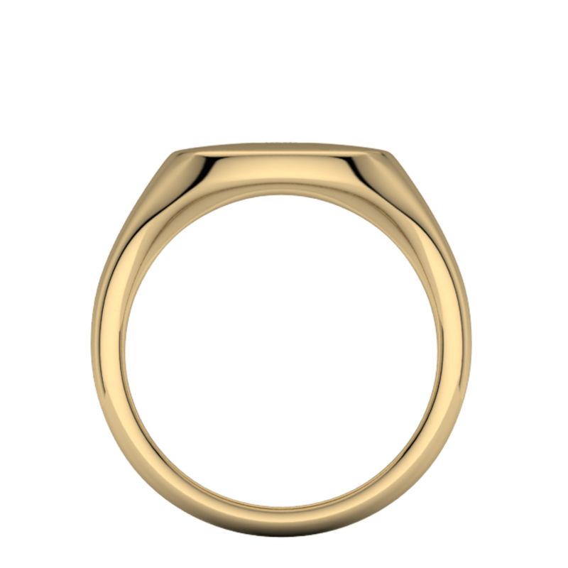 14K Gold Signet Ring With Diamond Rose Gold image