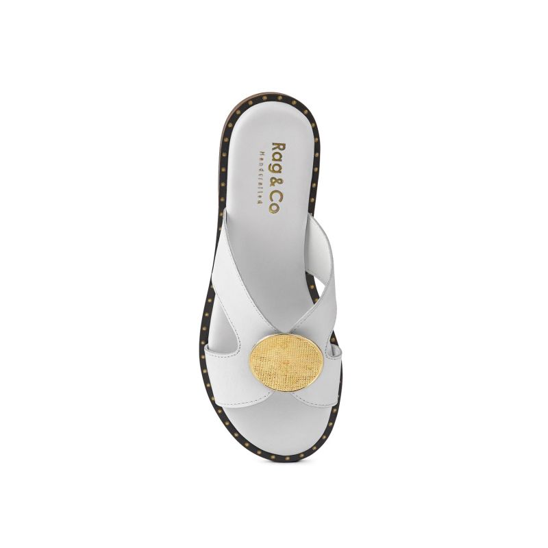 Eudora Embellished White Slip-Ons image