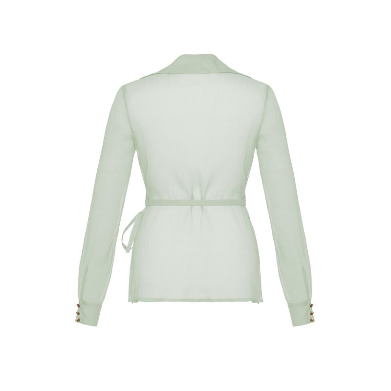 Eva Silk Blouse - Mint Green image