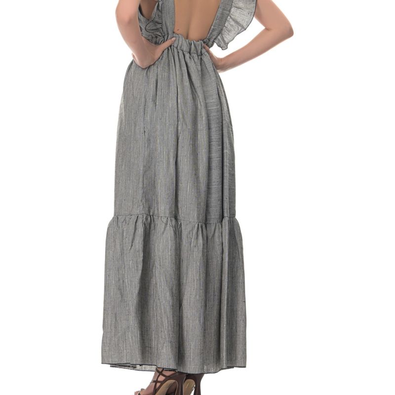 Evangelia Linen Maxi Dress - Grey image
