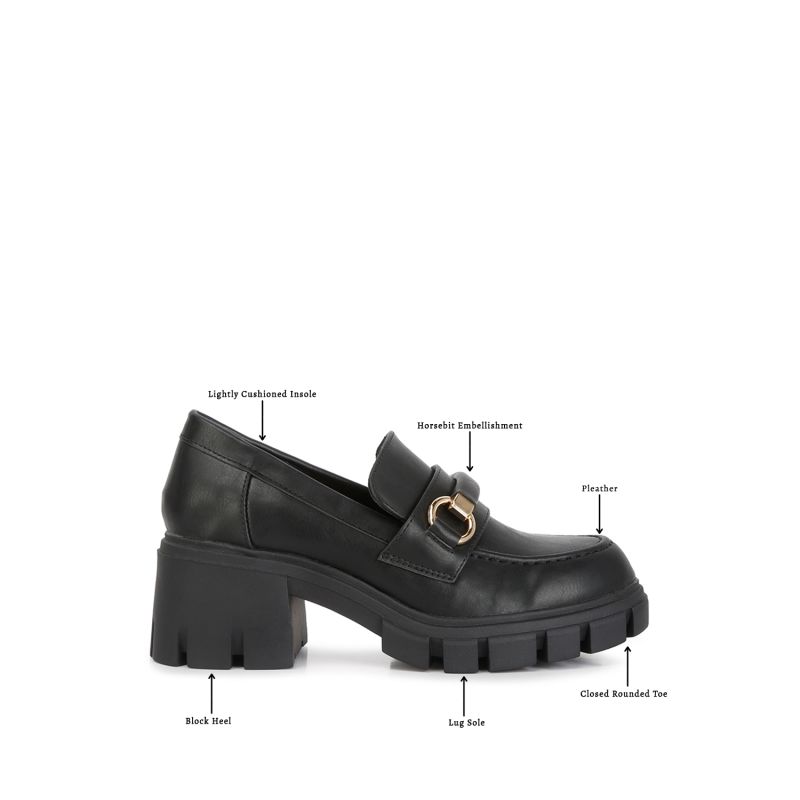 Evangeline Chunky Platform Loafers Black image