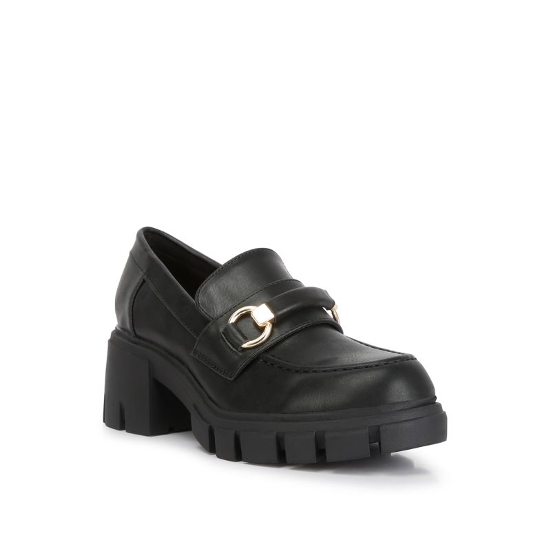 Evangeline Chunky Platform Loafers Black image