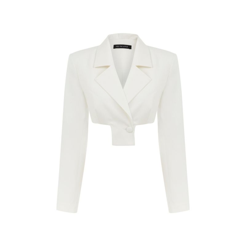 Evelyn White Crop Jacket image