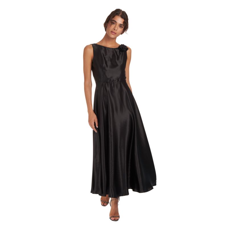 Evening Gown In Black Satin Silk image