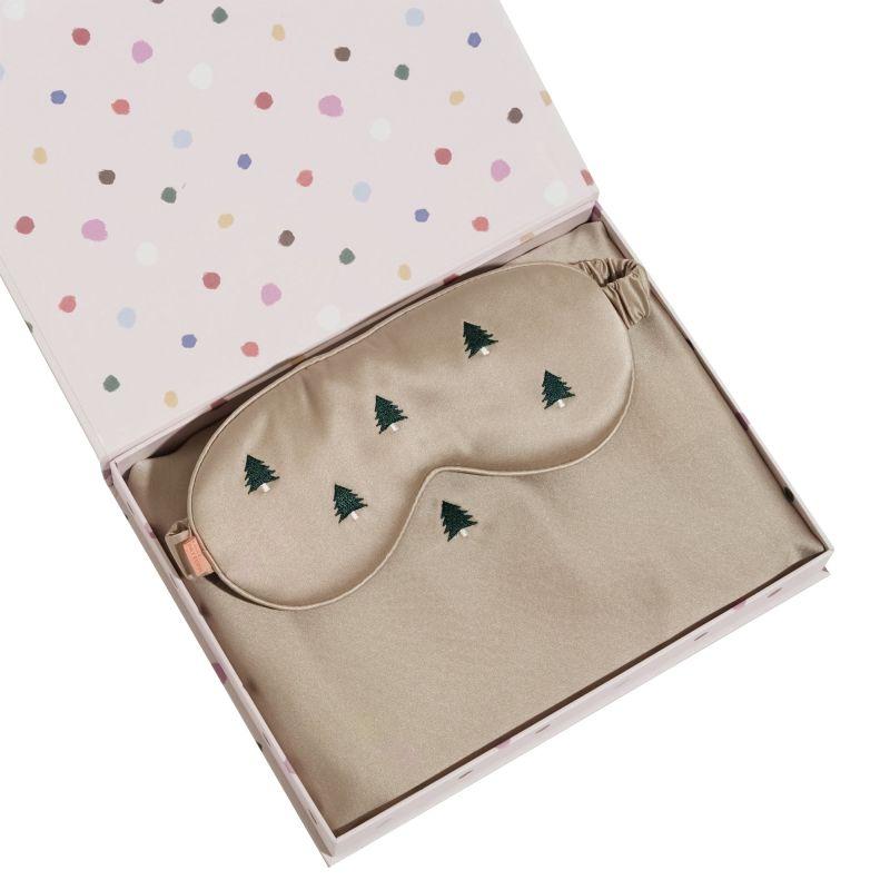 Evergreen 2 Piece Silk Gift Set - Silk Pillowcase & Silk Sleep Eye Mask image