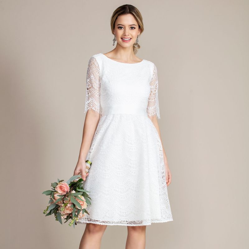 Evie Lace Wedding Dress In Ivory Lace image