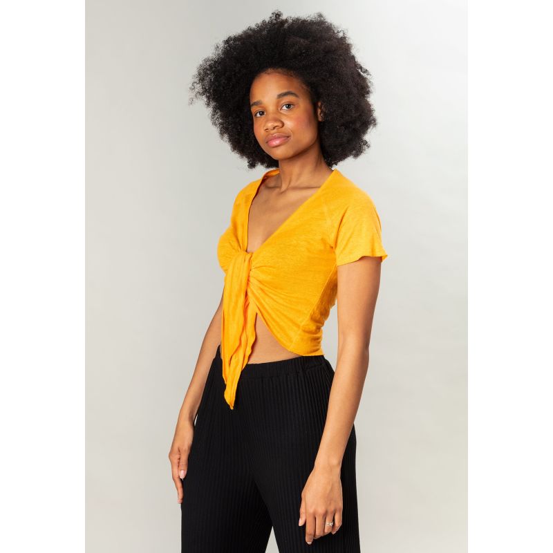 Evike Knot Top Tangerine Orange image