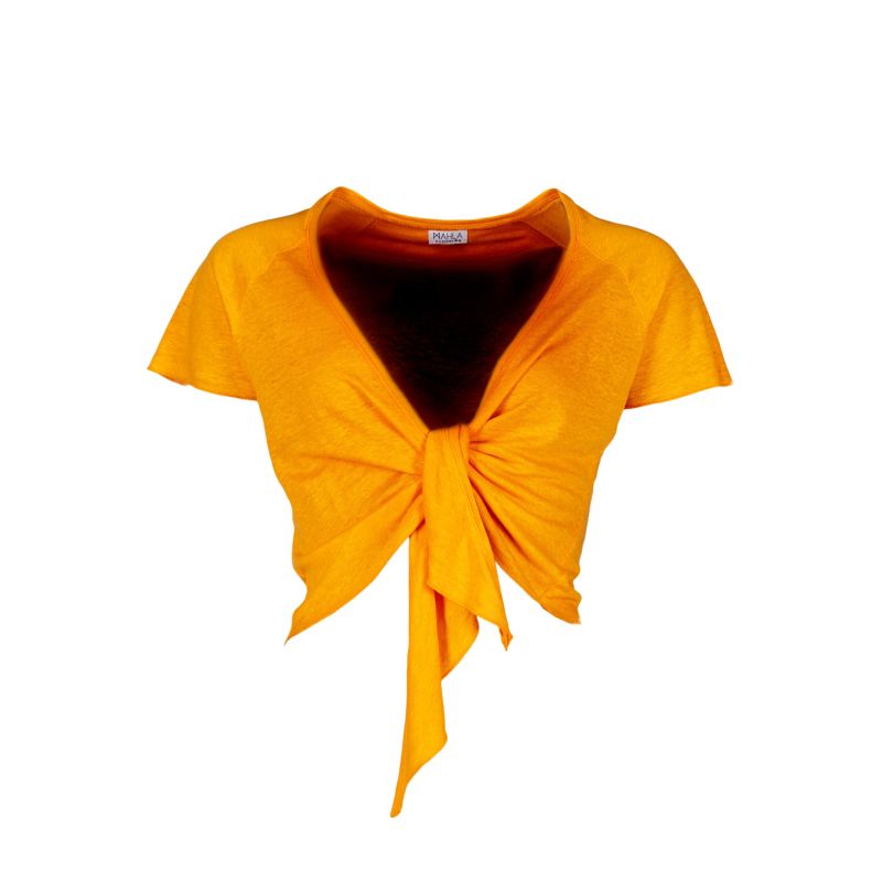 Evike Knot Top Tangerine Orange image