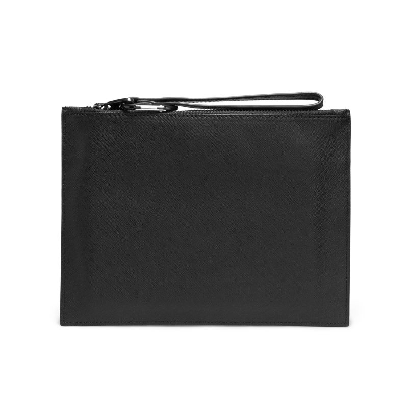 Leather Travel Clutch - Black image