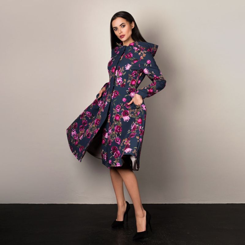 Fitted & Flared Women's Coat With Hood: Misty Rose image