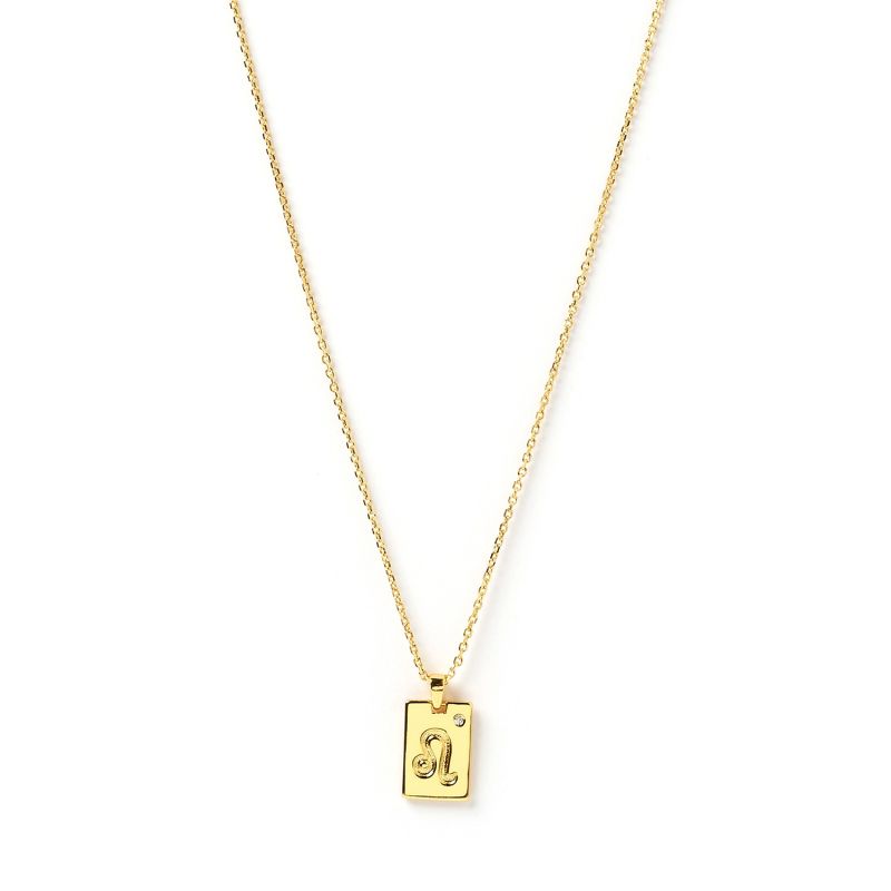 Leo Zodiac Gold Tag Necklace image