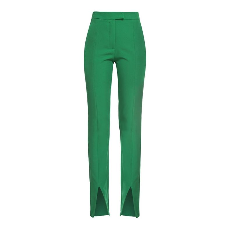 Slit Front Cigarette Pant In Green | Cliché Reborn | Wolf & Badger