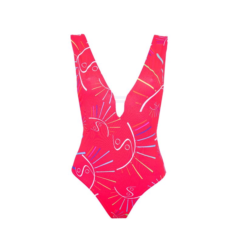 Aulala X Frost - Sol Kissed One Piece Swimsuit - Pink & Purple image