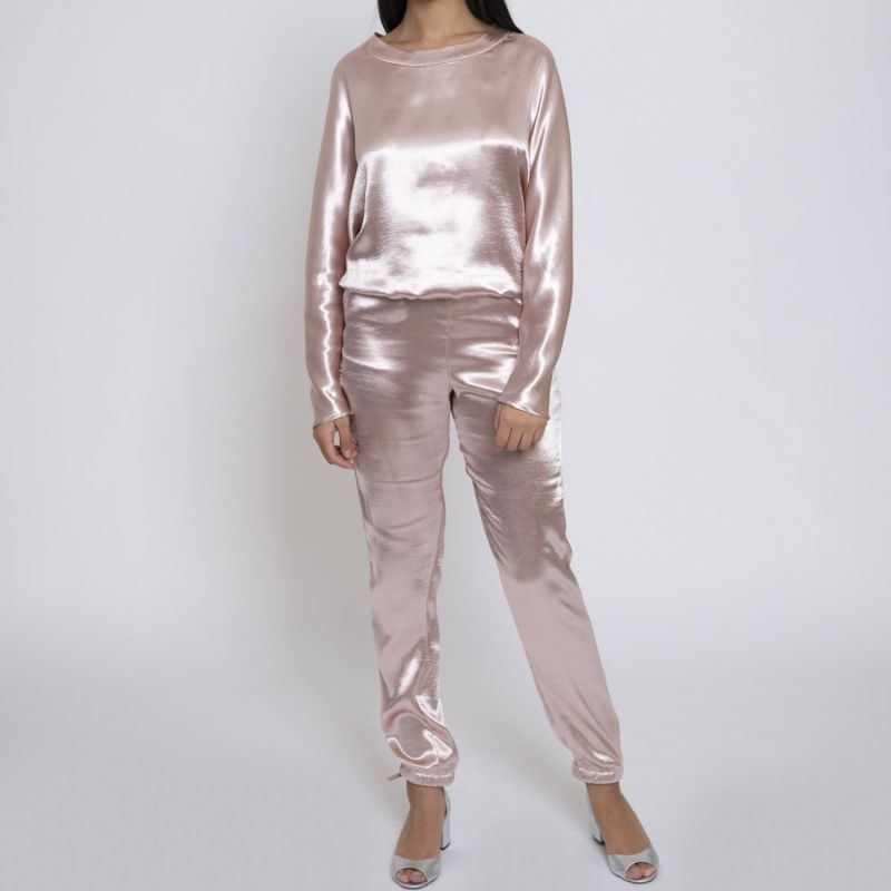 Blush Textured Satin Set image