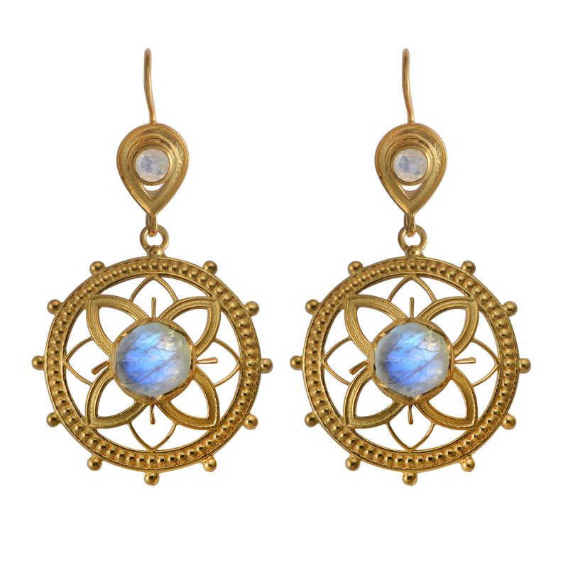 Bali Moonstone Dangle Earrings image