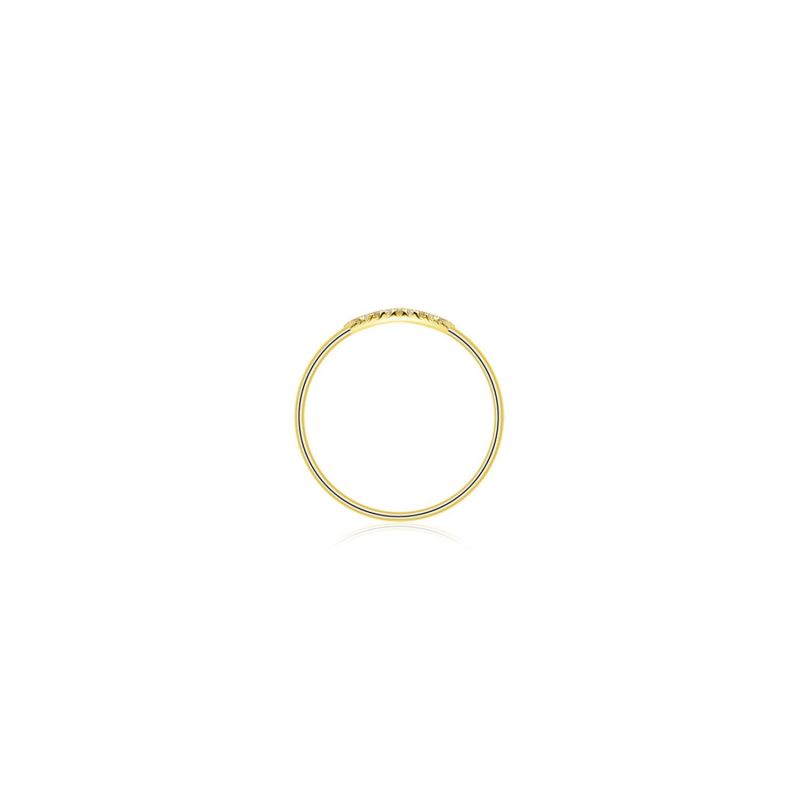 18K Yellow Gold Eyelash Shape Diamond Ring image