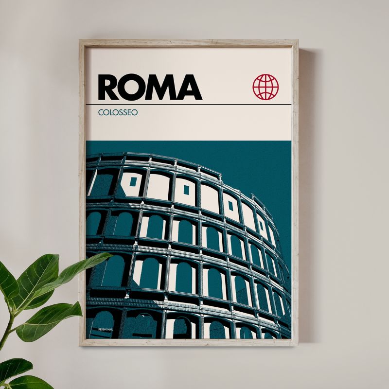 Rome Colosseum Modernist Architectural Travel Poster image