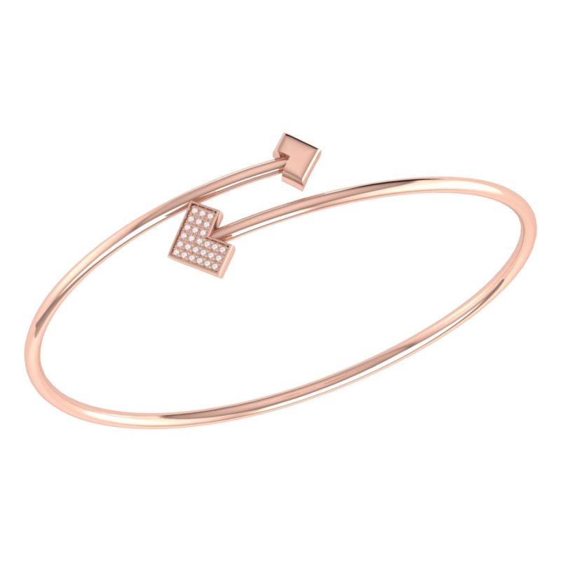 One Way Bangle In 14 Kt Rose Gold Vermeil On Sterling Silver image