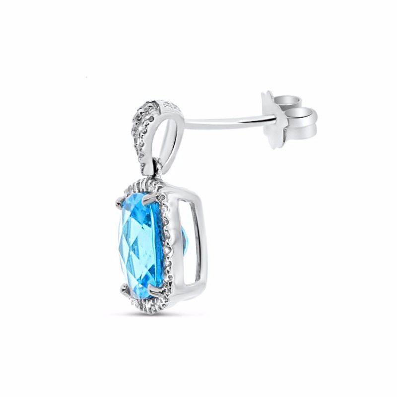 Topaz Earrings 14kt White Gold image