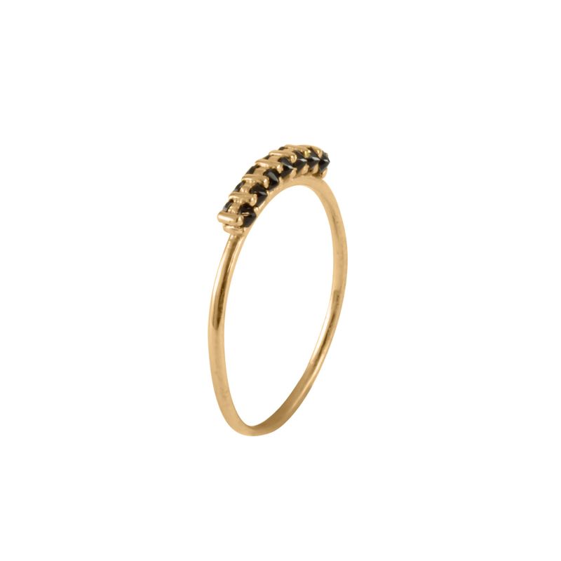 Black Spinnel Spike Ring 9Ct Solid Gold image