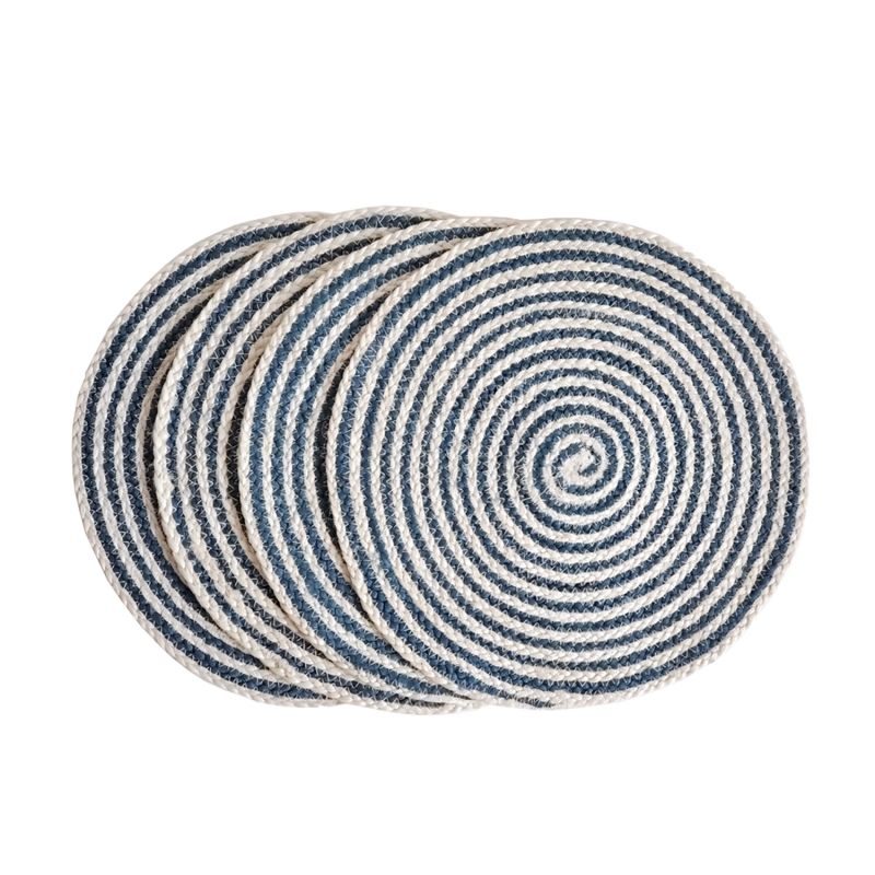 Kata Spiral Placemat In Blue - Set Of 4 image