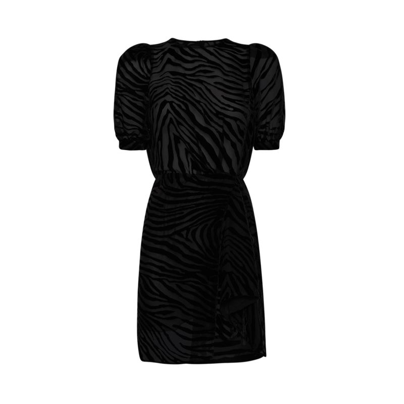 Joan Short Black Devoré-Velvet Dress image