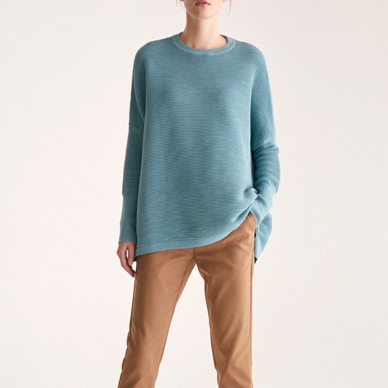 Paisie Ribbed Jumper In Teal image