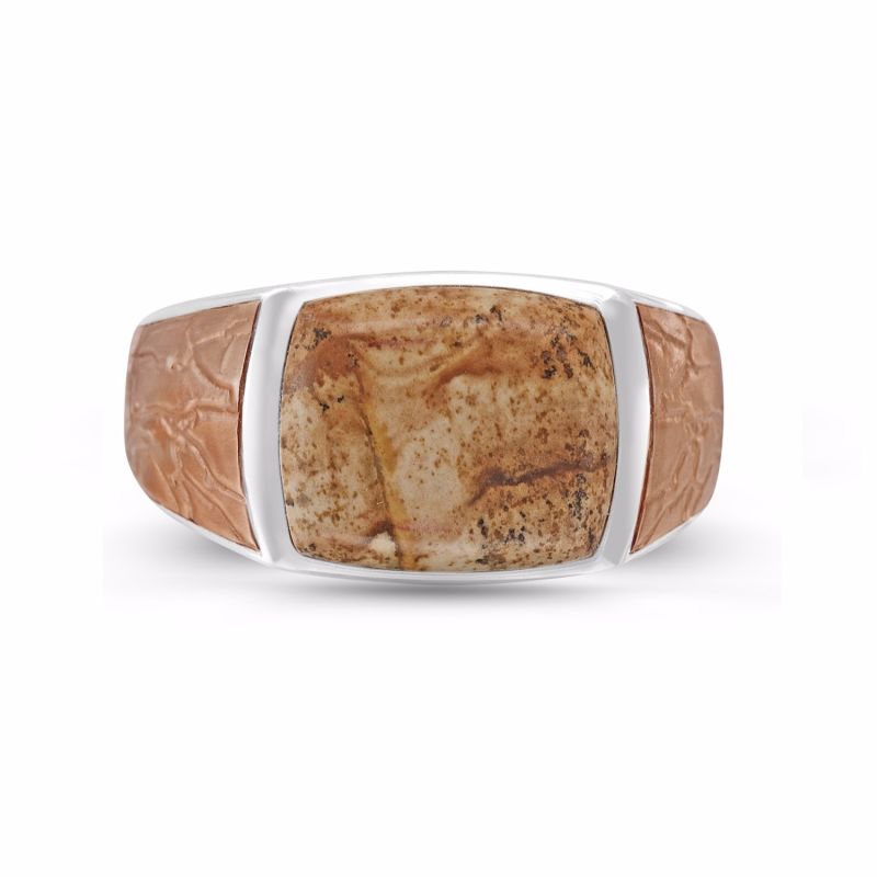 Light Brown Picasso Jasper Stone Ring image