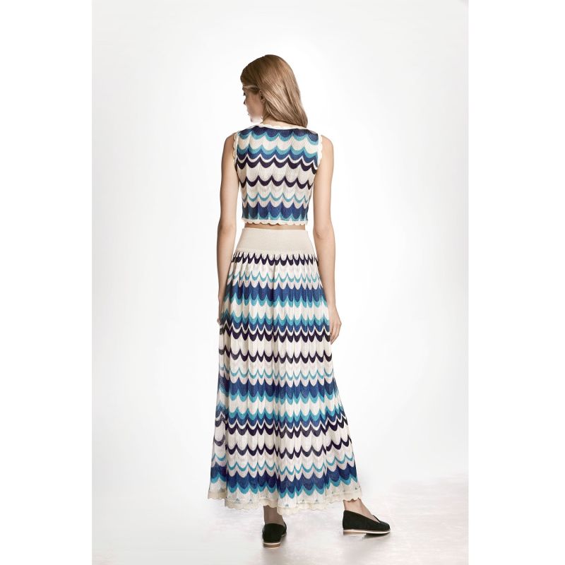 Tahiti Wavy Striped Maxi Skirt image