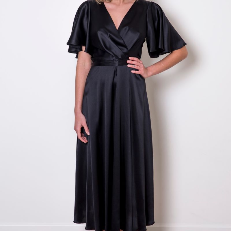 Denise Silk Dress In Black image