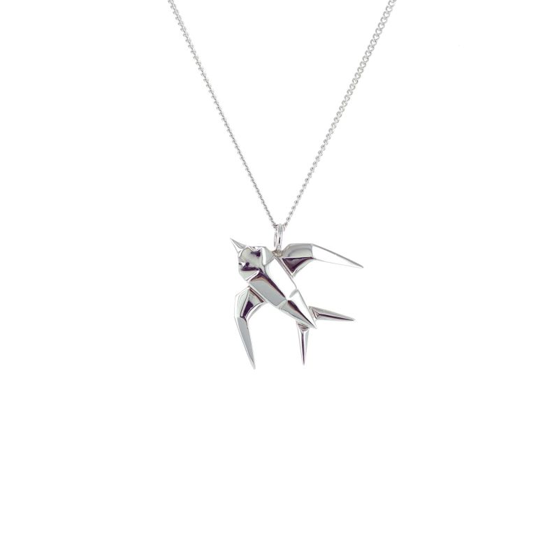 Mini Swallow Necklace Silver image