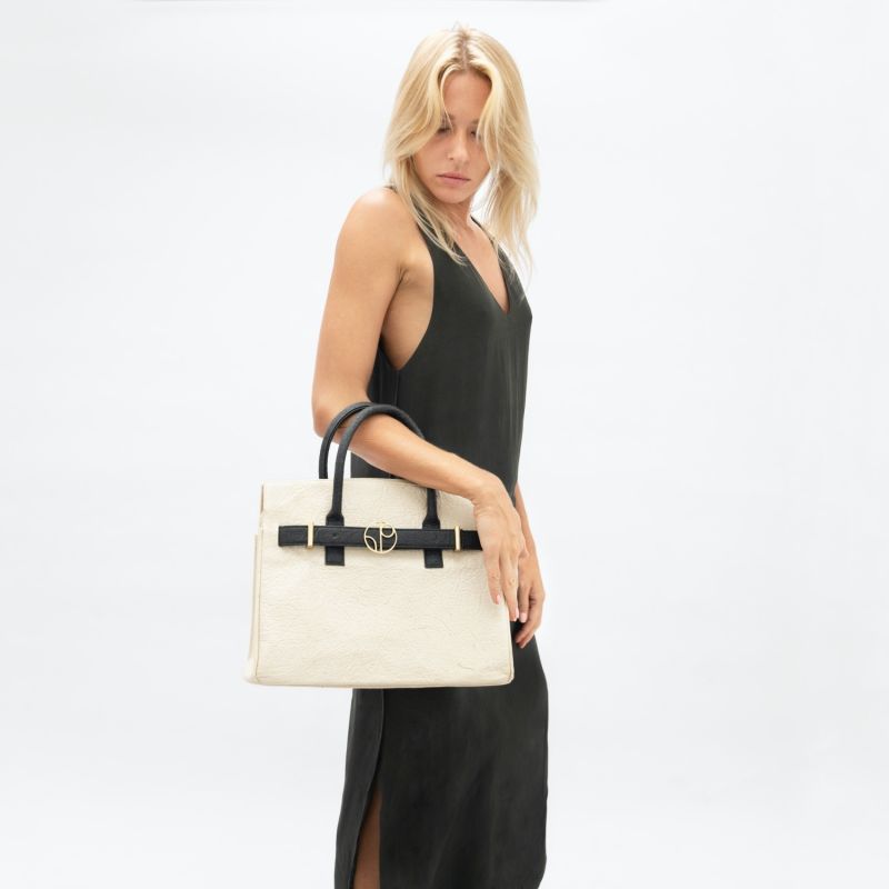 Sydney Piñatex Handbag In Latte White image