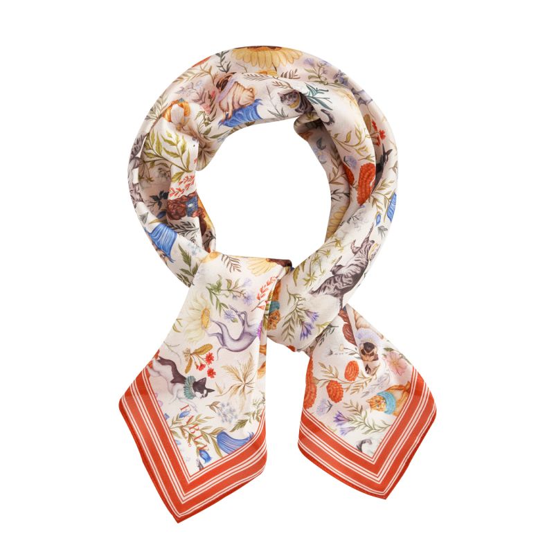 Catherine Rowe Pet Portraits Square Scarf - Mushroom Cream image