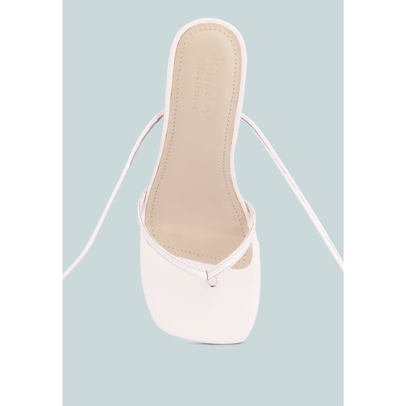 Dorita White Kitten Heel Lace Up Sandal image