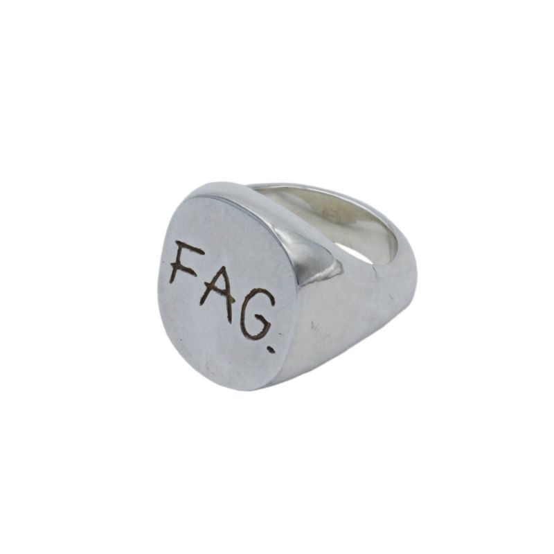Silver Chunky Fag Signet Ring image