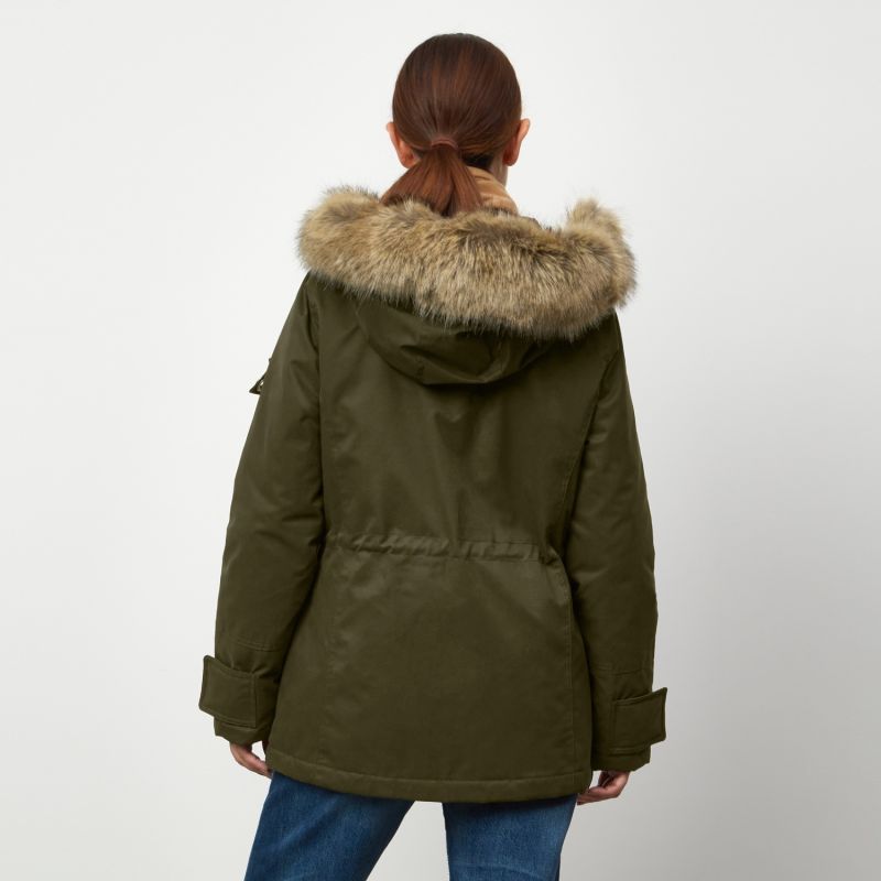 Farringdon Faux Fur Parka - Green image