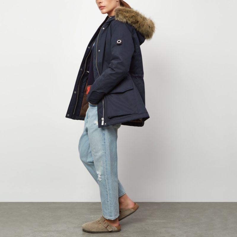 Farringdon Faux Fur Parka - Navy Blue image