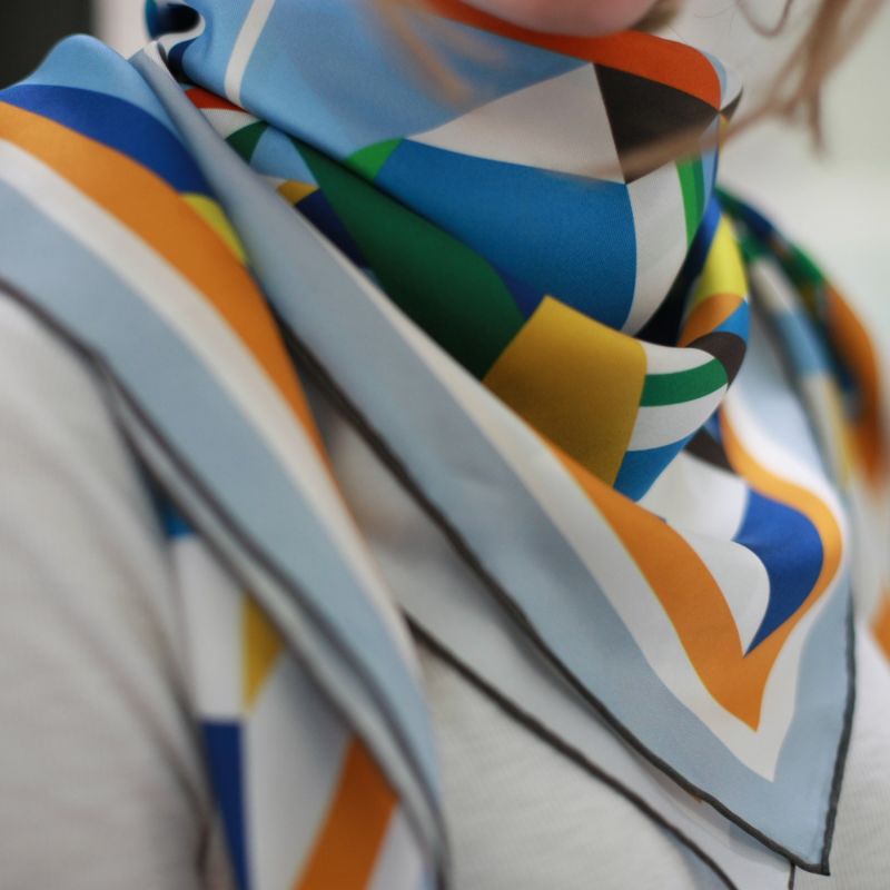 Double Sided Silk Scarf Of Triangle Magic image